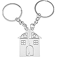 2Pcs Pair Couple Keychain Love Family House Split Man Woman Home Chian Trinket Key Chain for Lovers Alloy Jewelry