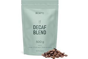Incapto Café Décaféiné de Spécialité en Grain 500g | Sélection de cafés 100% Arabica du Brésil | Procédé Swiss Water - Décaféination Naturelle à l’Eau | Décaféiné