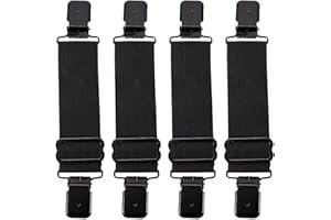 Dream Apparel Elastic Boot Straps Clips Adjustable Pant Clips Stirrups Leg Straps for Biker Women Men Motorcycle Black