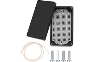 CENTS MATTER XGAGHB Verteilerdose Aufputz, Wasserdichte IP65, Elektronik Gehäuse, Schwarz, Kunststoff, Praktisch, Premium-material, Einschrauben, Wasserfest, 158x90x6 cm