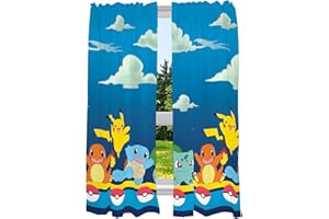 Franco Juego de Cortinas para Ventana de habitación de niños, 82 x 63 Pulgadas, diseño de Pokemon, Multicolor