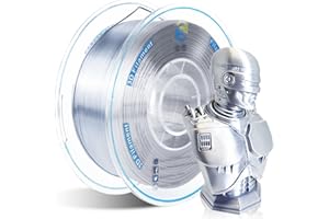YOUSU PLA filament 1.75mm Silk Argent,Soie Shiny PLA Filament,pour Imprimante 3D FDM,1kg(2.2lbs)/rouleau,Précision Dimensionnelle +/- 0.02mm
