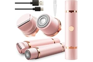 YUIO Bikini Trimmer Women, 2 in 1 Lady Shavers for Women Pubic Hair, Dual Head Electric Shaver for Womens Rechargeable, Facial Hair Remover for Lip Face Leg Body Hair, Gifts for Wife Mother Girlfriend