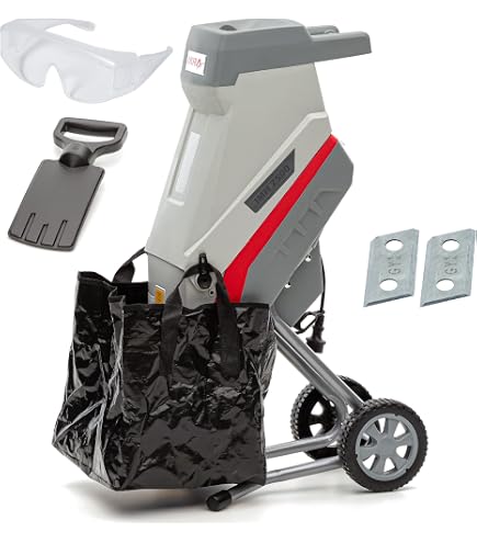 IKRA ILH 3000 A Biotrituratore Elettrico Silenzioso 3000W - Taglio Rami Fino A 44mm, Inversione Automatica, Cesto 60L, Incl. Cesoie - 3