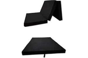 Składany materac Odolplusz, łóżko składane – wyprodukowano w UE, może być stosowany jako materac, łóżko dla gości, materac dla gości (czarny, 120 x 200 cm)