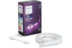 Philips Hue White & Color Ambiance, extension ruban LED couleur 1m, V4, fonctionne avec Alexa, Google Assistant et Apple Homekit