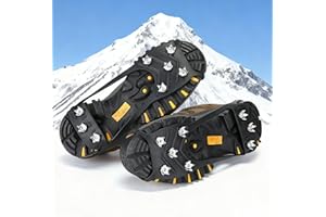IRABEY Spikes für Schuhe Winter, Spikes Schuhe Schuhkrallen mit 8 Zähne, Schuhspikes, Anti Rutsch Schuhkralle mit Edelstahl Spikes, Klampen Schuhe Spikes,für Wandern, Schnee, EIS, Winter Outdoor, Trekking