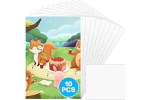 MUZHUPGUZ 10 Blatt Schrumpffolie zum Bemalen, A4 Schrumpffolien Set,Schrumpffolie Set Schlüsselanhänger Schrumpffolienplatten für DIY Basteln Schmuck Anhänger, Shrink Plastic Shrinking Paper,mit 1 Acrylplatte