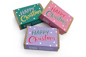 SEEDBALL Happy Christmas Bees Wildflower Seeds & Stocking Filler Gifts (Pack of 3, 6 Balls Per Box) | Eco-Friendly British Wild Flower Mix Seed Bombs for Garden Wildlife - Cute Santa Gardening Gift