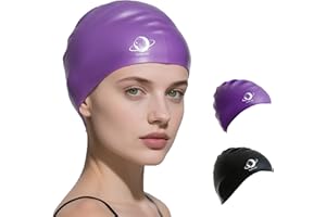 ‎XCDHEMDE Xcdhemde czepek kąpielowy adult unisex | silikonowy czepek pływacki | podszewka antypoślizgowa | wzmocnione krawędzie | wygodne i miękkie | odpowiednie dla dorosłych mężczyzn i kobiet - Fioletowy