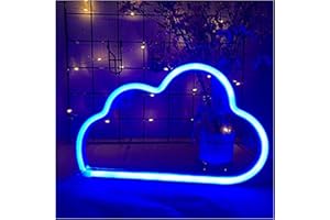 ENUOLI Neon Light Cloud Neon Signs Cloud Neon Lights Blue Neon Light Signs for Bedroom Walls Neon Night Lights for Children LED Neon Signs Battery/USB Neon Light Cloud Neon Light up Signs for Party