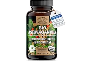 ‎SCHEUNENGUT Bio Ashwagandha 1950mg je Tag -WICHTIG: Zertifiziertes Bio-Ashwaganda +Withanolide hochdosiert -240 Ashwagandha Kapseln Hochdosiert- Laborgeprüft und Vegan I DE SCHEUNENGUT®
