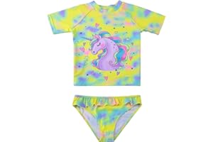 POWER FLOWER Costume da Bagno per Ragazze Costume Intero a Due Pezzi con Volant Set di Costumi da Bagno Tankini Abbigliamento Mare per Bambini 4-16 Anni Ragazza