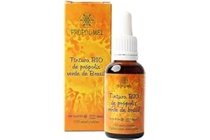PROPOL-MEL Green Propolis Tincture from Brazil 30 ml - BIO. Propolis Extract has Antibacterial, antiviral and Immune Boosting Qualities. 100% Natural, Gluten-Free, 25% Weight/Volume.