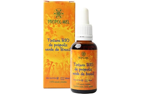 Extrait de Propolis verte BIO du Brésil, 30 ml. Teinture mere stimulant du système immunitaire. 100% Naturelle, Sans gluten, concentrée à 25%.