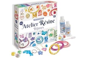 Sentosphère – L'Atelier de Résine - Kit de Loisir Créatif - Pour réaliser ses créations en résine de bijoux - Cadeau fille 10 ans - Pour enfants dès 10 ans - Assemblé en France - 837