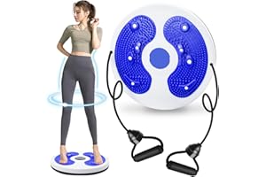 Kikuo Twist Waist Disc Board mit Kordelzug, Taillenabnehmendes Multifunktions-Magnet-Balance-Board-Pedal, Widerstandsbänder Massage-Fußsohle Heimfitnessgeräte, Aerobic-Übungen Fitness-Zubehör