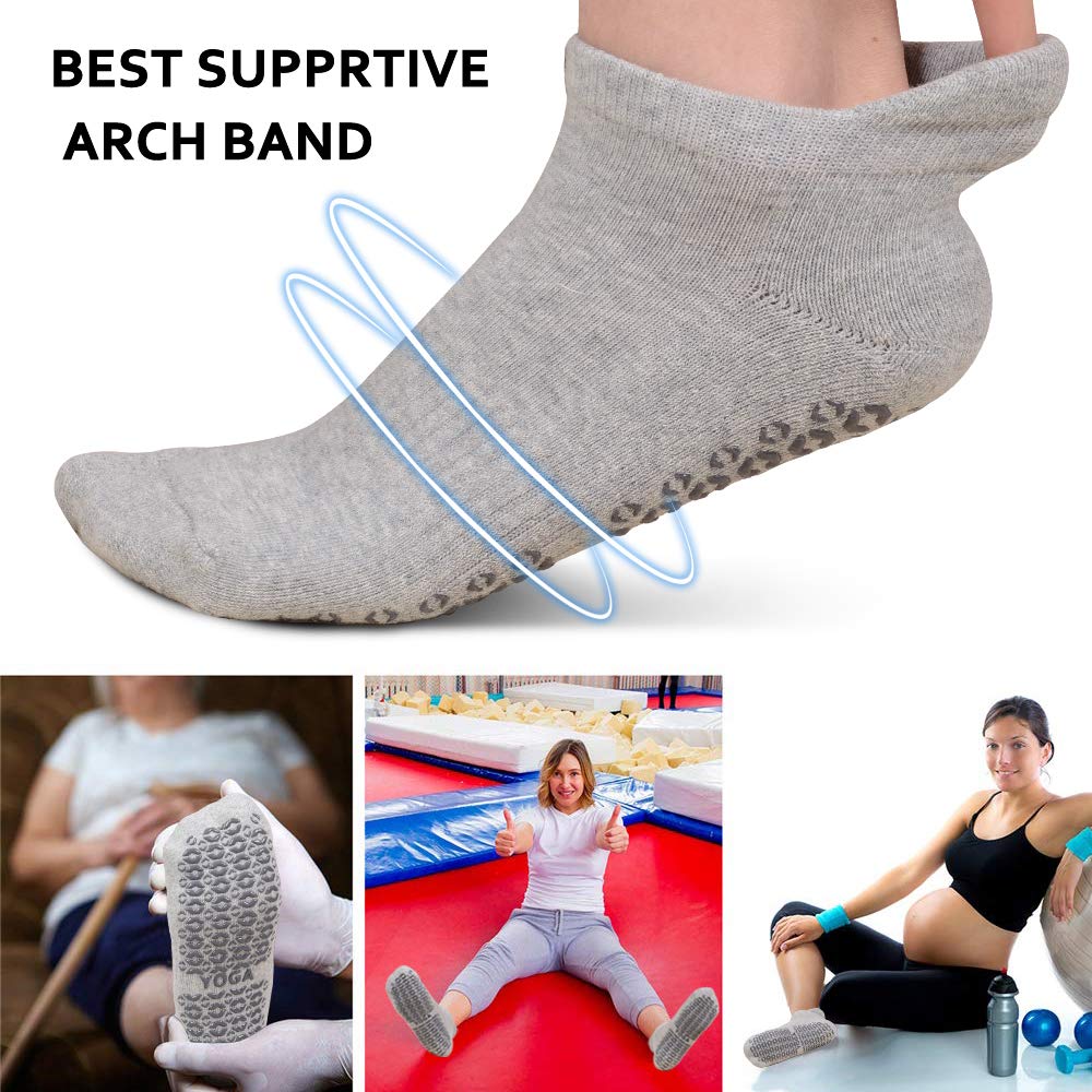 Ridirun Yoga Socken Damen Männer,rutschfest Atmungsaktiv für Yoga Pilates Tanz Fitness Sport Workout-Socken mit Baumwolle,2 Paar,35-42 – Bild 6