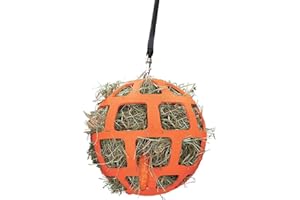 HOLLAND ANIMAL CARE Hay Slowfeeder Fun&Flex Ø 22 cm - Filet a Foin Chevaux - Slowfeeder Chevaux - Convient aux Animaux au pâturage - Contre la détérioration de l'écurie - Jusqu'à 1 kg de Foin - Orange