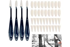 YEENANO Sketch Wiper,4 Pcss Ketch Pensr with 40 Pcs Sponge Heads,Artist Blending Stumps,Sketch Drawing Tools,Pencil Blender,Sketchs Pens for Artists,Pastel Blending Tools,Rubbing Tool for Sketching Detail