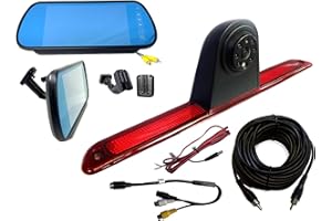 Dolphin Automotive Rear High Level Brake Light Reversing Camera for Mercedes Benz Sprinter 2007-2018 & VW Crafter Van 2007-2015 (Camera & 7" Stalk Monitor)