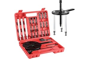 Gueenky 21 en 1 Juego de Extractor de Rodamientos Interior, 3 Mandíbulas Kit de Separación de Rodamientos Interiores Extractor de Engranajes de Desmontaje Herramienta de Extracción de Engranajes