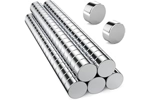 Czkonore Neodym-magneter, extra stark, 5 x 2 mm, för magnettavla, runda, små ministarka magneter, nickelpläterade kylskåpsmag