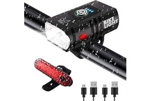 YIYIKU Bike Lights Front And Back,Super Bright Bicycle Light Set LED with USB Rechargeable,Waterproof,Easy Mount Cycling Headlight and Back Taillight,Mountain Road Bicycle For Night Riding