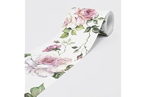 DIMEX LINE Self-Adhesive Border - Wallpaper Border Wall Border - Decorative Wall Sticker for Walls, Furniture, Ceilings, Wallpaper, Doors - Roses - 5.00 m x 0.15 m per Roll