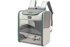 ALLSOPETS Zaino Trasportino per Cani, Zaino Porta Gatto, con Tappetino Rimovibile, Traspirante Pieghevole per Viaggi, Escursioni, Passeggiate, Verde