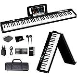 TERENCE Pieghevole Pianoforte Digitale 88 Tasti semi-pesati con batteria da 1750 mAh Bluetooth e interfaccia MIDI, supporto p