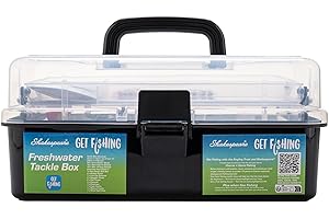 Shakespeare Get Fishing Freshwater and Saltwater Tackle Box – Complete Starter Kit with Hooks, Weights, Floats, Line, Rigs, and Accessories for Angers, Perfect Kids Set Up For Family Fishing Trips