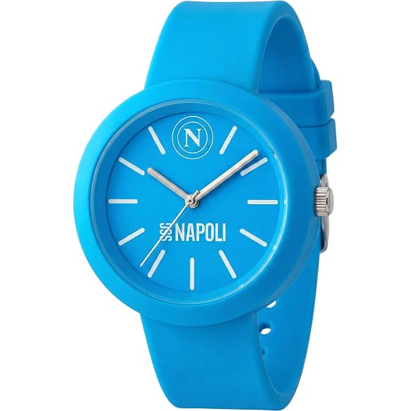 Orologio Unisex Napoli Campioni D'Italia – Lowell One Kid Azzurro, Cassa 34mm, Cinturino Silicone, Con Portachiave Calcio, Confezione Ufficiale