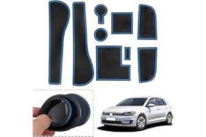 GAFAT Tappetini Antiscivolo per Golf 7 7.5 R Line GTD GTI GTE Variant, Golf 7 Tappetini in Gomma per Portaoggetti Bracciolo, Portabicchieri, Scanalatura Porta (Blu)