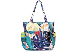 Kasgo Bolso Playa Mujer, Bolsa Playa Grande XXL Familiar Bolsa de Viaje Impermeable Bolso de Mano Verano Plegable Bolso Shopper Beach Tote Bag para Playa/Viajes/Diario, Hoja Palma