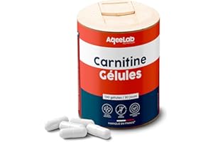 AQEELAB NUTRITION L-Carnitine 2000 mg • Qualité maximale : Label CARNIPURE® • 120 gélules végétales 100% carnitine ultra dosées • 30 jours • Brule graisse & Énergie • Testée en laboratoire indépendant