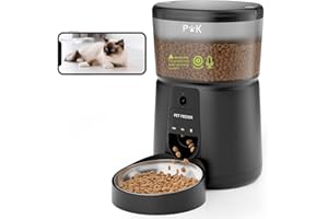 PUPPY KITTY Distributore Automatico Cibo Gatti con Telecamera 1080P, 2.4G WiFi Dispenser Cibo Gatti con APP Video Audio Visione Notturna Ciotola in Acciaio Inossidabile