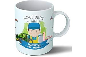 Planetacase - Taza tractorista - Regalo Original - Cerámica 330 mL - Taza Desayuno Apta para Microondas y Lavavajillas - Agricultores - Resistente a Lavados