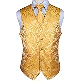 Paisleydruck Barry.Wang formelles Herren-Westen-Set Anzug-Weste 5-teilig Kravattenklammer Einstecktuch Manschettenkn/&ouml;pfe Krawatte