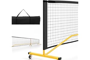 LIFEZEAL Przenośna siatka do pickleball, siatka tenisowa do siatkówki z elastycznymi kółkami i torbą transportową, zestaw do użytku wewnątrz i na zewnątrz, 674,5 x 91,5 x 60,5 cm