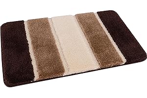 Nest & Nibble Bathroom Mat Home Essentials Non Slip Bath Mat | Super Absorbent Machine Washable Toilet Rug Shower Bath Matt | Soft Thick Microfiber Bathtub Mats | Bathroom Carpet (Brown, 40x60)