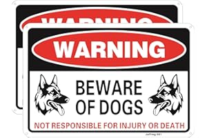 JOFFREG Beware of Dog Sign,Dog Warning Sign,20 x 30 cm,Reflective Aluminum,UV Printed,Weather Resistant,Waterproof,Durable Ink,Easy to Mount,Indoor Or Outdoor Use,2 Pack
