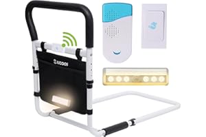 ‎SAICOOS Große Größe Aufstehhilfe Bett für Senioren – Bettgriff Aufstehhilfen , Bettgeländer Senioren , Höhenverstellbarem Bettgalgen , inklusive Zubehör zur Sturzprävention bei Nacht und Notruff （XL Größe ）