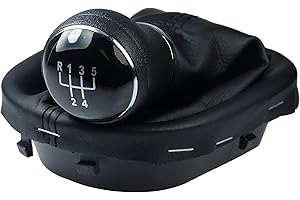 L & P CAR DESIGN L&P A263-4 Schaltsack Schaltmanschette Schwarz Schaltknauf 5 Gang kompatibel mit VW Touran 1T Caddy III 3 Rahmen Knauf Komplettset Plug Play Ersatzteil für 1T0711113 2K0711113 1T0711456