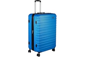 Amazon Basics Maleta de viaje rígidaa giratoria - 78 cm, grande, Azul claro