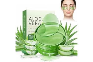 GERUICEE 60 Pezzi Patch Occhi Idratanti con Aloe Vera e Collagene, Maschera Occhiaie e Borse, Patch Occhiaie e Rughe, Contorno Occhi Rinfrescante e Lenitivo, Adatto a Uomo e Donna,80g