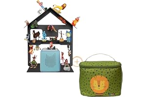 ‎LECKERHELFER AUTOMATISCH LECKER Leckerhelfer automatisch lecker Tonie Regal Haus + Löwen Tasche für Toniebox passend für 42 Tonies - Haus in anthrazit grau