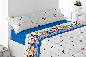 ENERGY COLORS TEXTIL - HOGAR Funny Juego Sábanas Estampada Infantil Cama 90 Verano Poliester (Piratas)