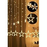 Orret Home 8 Fonksiyonlu Dekoratif Yıldız Led 12 Sarkıt Yıldızlı Led Işık Yılbaşı Işık Dekoratif Işık Yıldızlı Perde Led Sa&ccedil;a