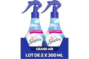 SOUPLINE - Spray Brume de Linge Parfum Grand Air - Brume Parfumée pour Linge de Maison et Vêtements - Complément Idéal à Votre Lessive et à Votre Adoucissant Linge - Lot de 2 x 300 ml